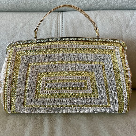 Upcycled, Handcrafted, Large Vintage Evening Bag - Picture 4 of 7